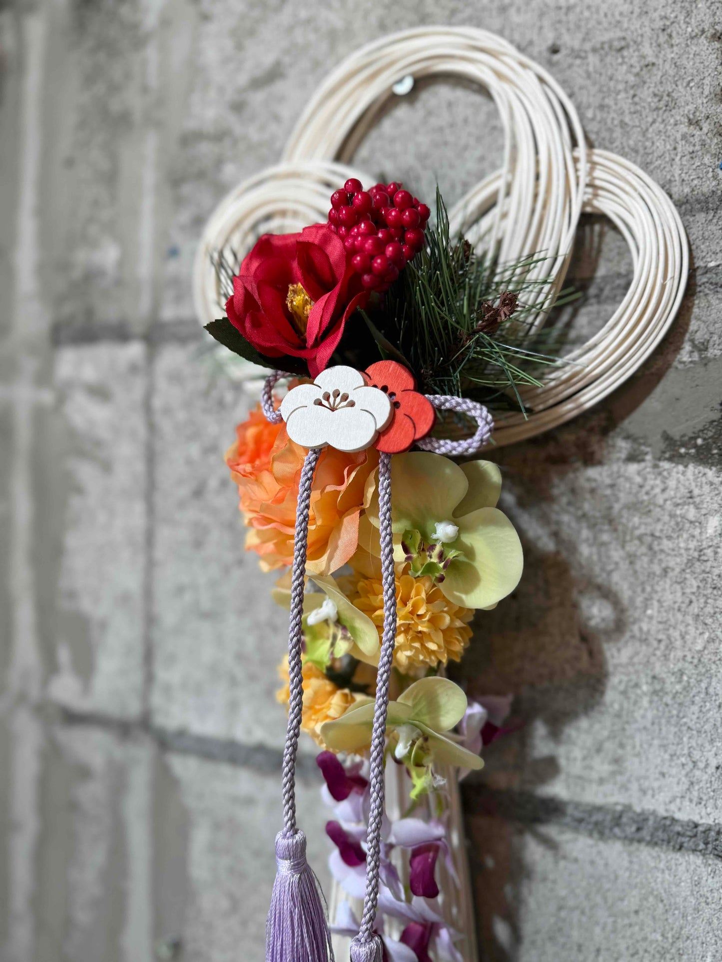 ★造花★【数量限定！！】一点ものしめ飾り